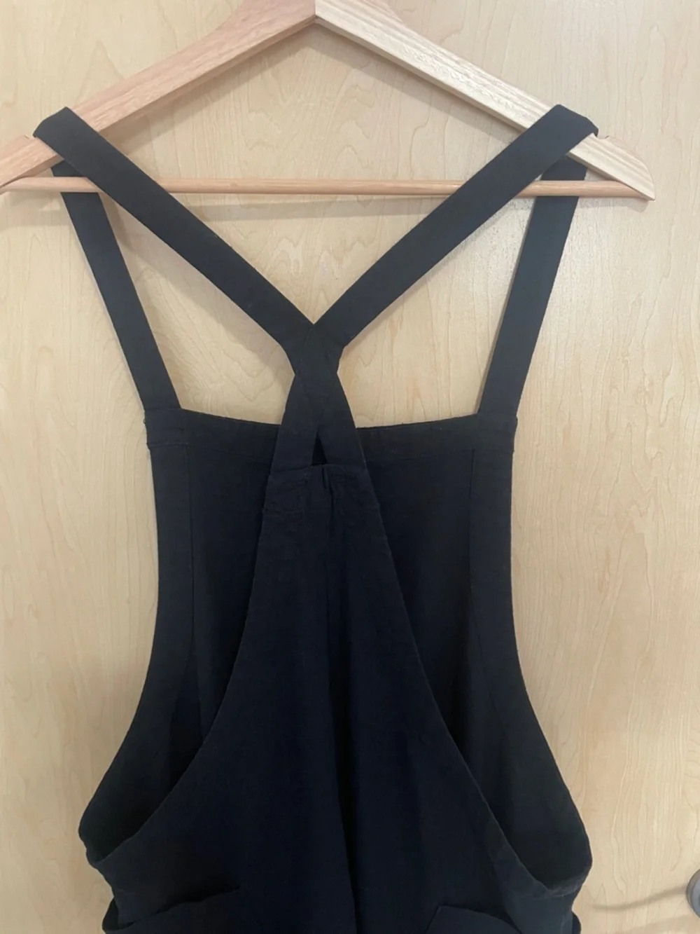 BDG Black Linen Overalls with Crossback Straps L - Picture 3 of 7